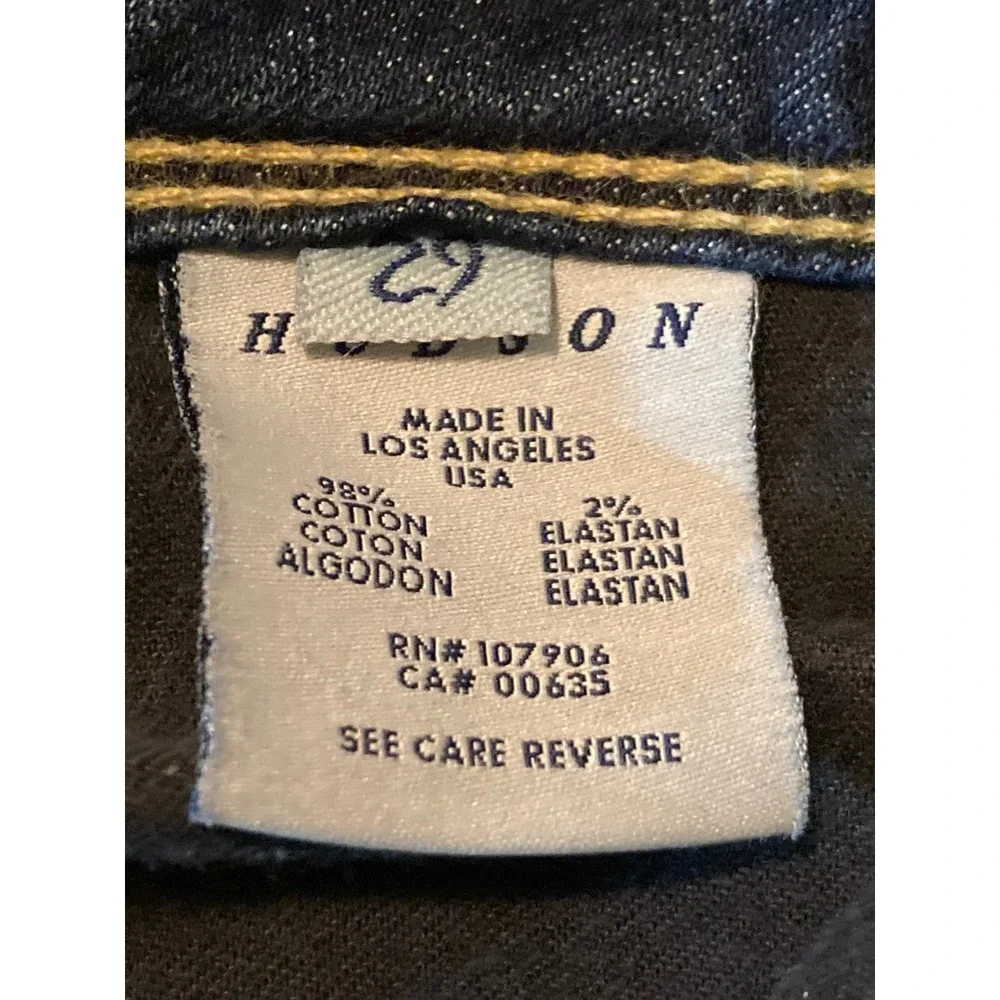 Hudson Beth Straight Jeans Womens 29 Blue Stretch Denim Flap Pockets Stretch Y2K - Picture 12 of 13